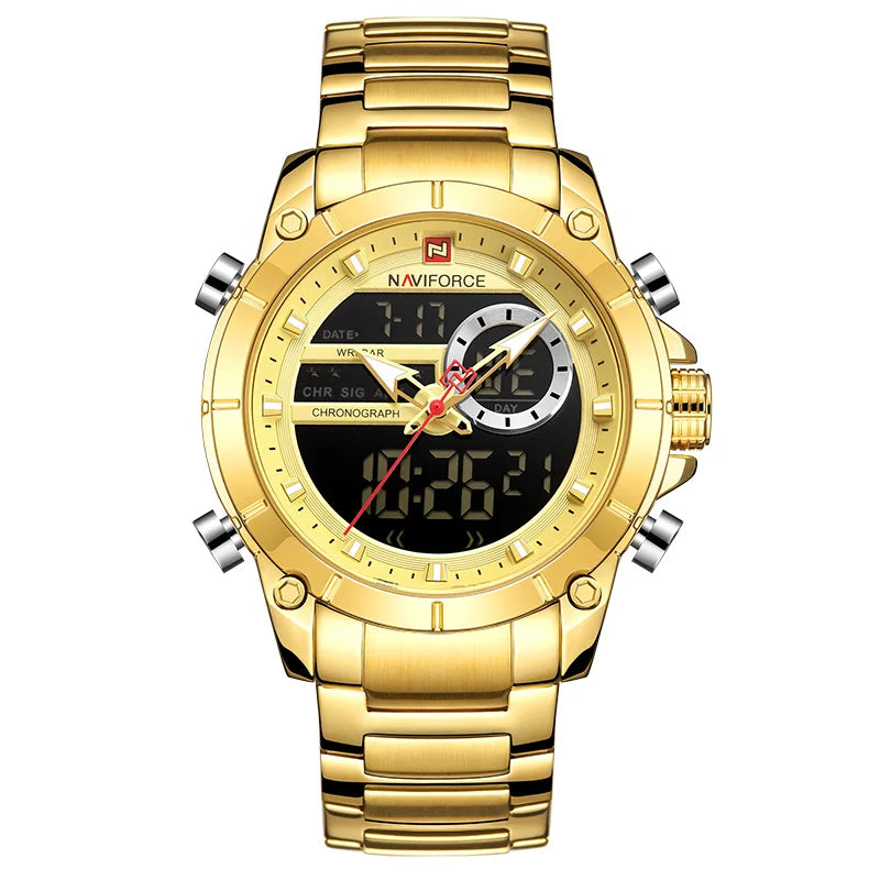 Relógio Naviforce Dual Time Aço Inoxidável