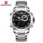 Naviforce Stainless Steel Dual Time Watch