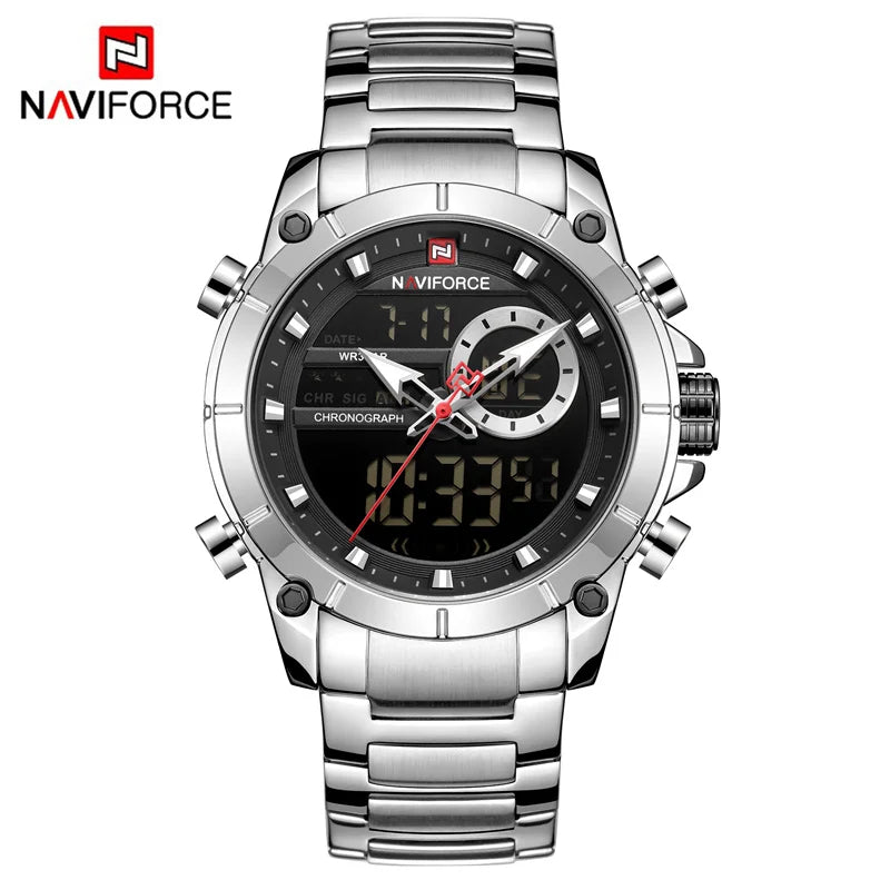 Relógio Naviforce Dual Time Aço Inoxidável
